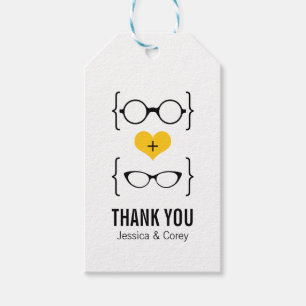 Gele Geeky Glasses Gift Labels Cadeaulabel