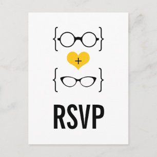 Gele geeky Glasses RSVP Briefkaart