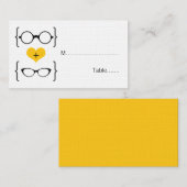 Gele Geeky Glasses Wedding Place Kards Plaatskaartje (Voorkant / Achterkant)