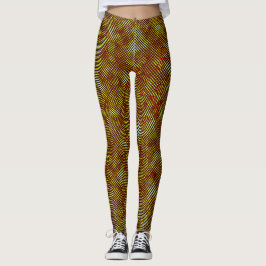 Gele geelbruine strepen met vlecht leggings