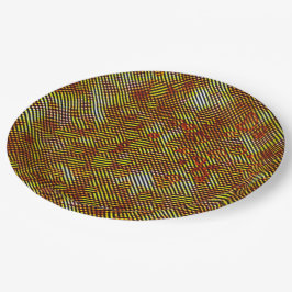 Gele geelbruine strepen met vlecht papieren bordje