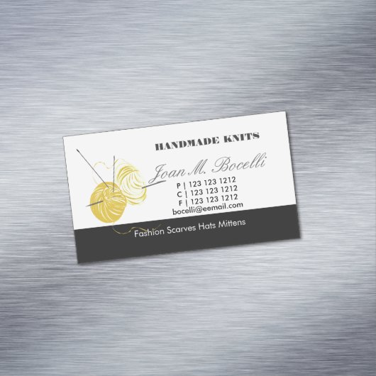 Gele geelkeet Kroesgeel gekraakte kunstenaar Visitekaartje Magneet (Voorbeeld)