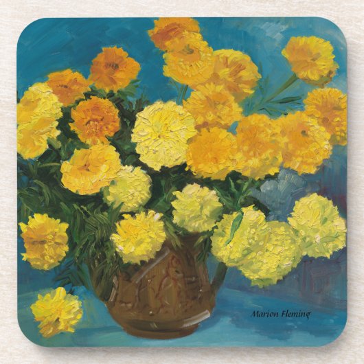 Gele geelkleden bloeien bier onderzetter (Voorkant)