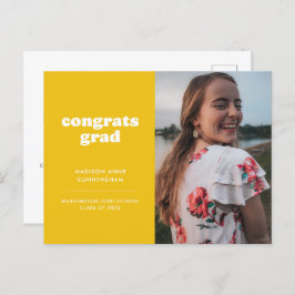 Gele Gefeliciteerd Afstudeerder Foto Afstuderen Ui Briefkaart