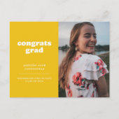 Gele Gefeliciteerd Afstudeerder Foto Afstuderen Ui Briefkaart (Voorkant)