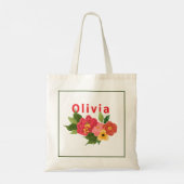 Gele geïllustreerde bloem Custom Tote Tas (Achterkant)