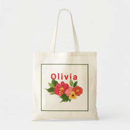 Gele geïllustreerde bloem Custom Tote Tas