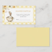 Gele Gekke Goose Luier Raffle Ticket Kaart (Voorkant / Achterkant)