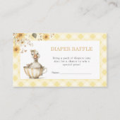 Gele Gekke Goose Luier Raffle Ticket Kaart (Voorkant)