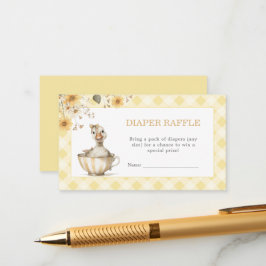 Gele Gekke Goose Luier Raffle Ticket Kaart