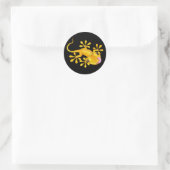 Gele gekko hagedis ronde Sticker (Tas)