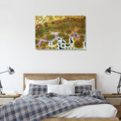 Gele gekleurde oceaan jaspis canvas afdruk (Insitu (Slaapkamer))