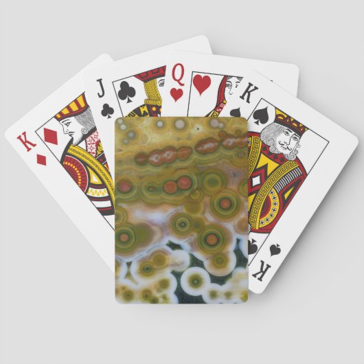 Gele gekleurde oceaan jaspis pokerkaarten (Achterkant)