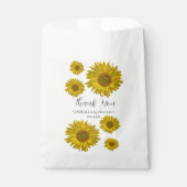 Gele gekleurde zonnebloemen Weddenschap Dank je Bedankzakje (Voorkant)