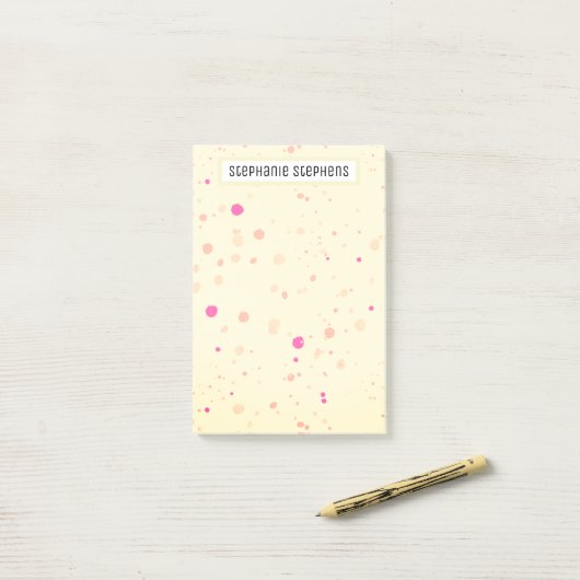 Gele Gele Aangepaste Naam Post-it® Notes (Op bureau)