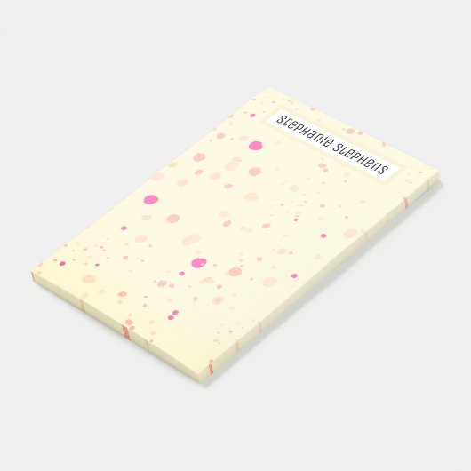 Gele Gele Aangepaste Naam Post-it® Notes (Schuin)