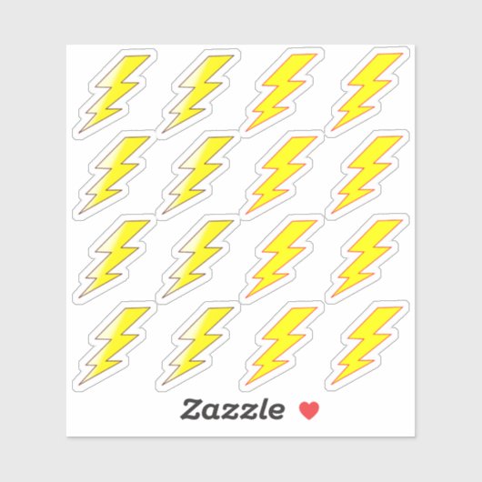 Gele gele bliksemschichtstickers voor school sticker (Vel)