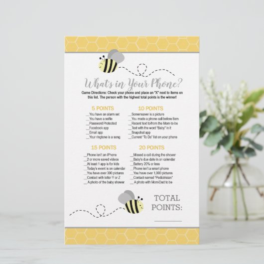 Gele Gele Bumble Bee wat in Uw Spel van de Telefoo (Staand voorkant)