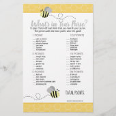 Gele Gele Bumble Bee Wat zit er in je Purse Game (Voorkant)