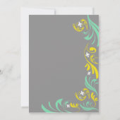 Gele Gele Fleur de Lis Vine Engagement Party Kaart (Achterkant)