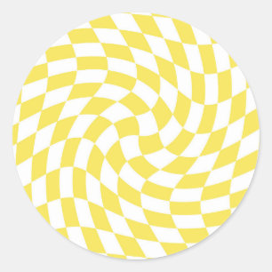 Gele Gele Gele Gegarkeerde Controles van de terugt Ronde Sticker