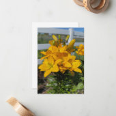 Gele gele gelilies notitiekaartje (Voorkant / Achterkant in situ)