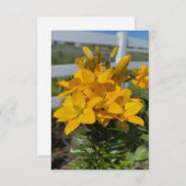 Gele gele gelilies notitiekaartje (Voorkant / Achterkant)