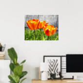 Gele gele rode tulpen poster (Thuiskantoor)