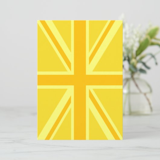 Gele Gele Union Jack British Flag Background (Staand voorkant)
