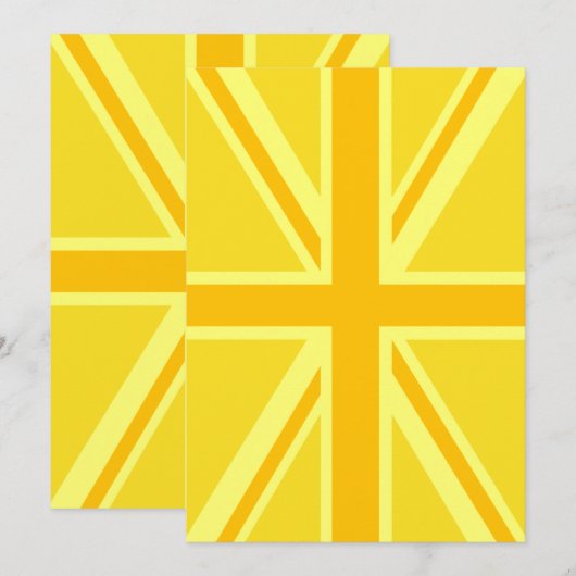 Gele Gele Union Jack British Flag Background (Voorkant / Achterkant)