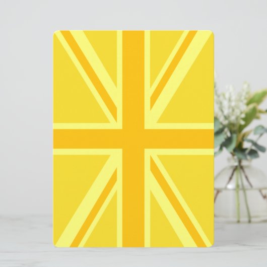 Gele Gele Union Jack British Flag Background (Staand voorkant)