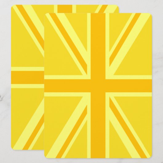 Gele Gele Union Jack British Flag Background (Voorkant / Achterkant)
