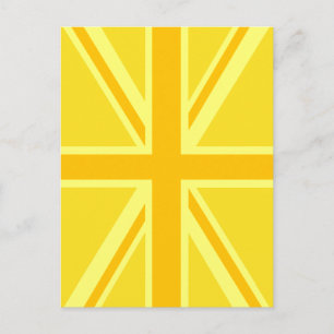 Gele Gele Union Jack British Flag Background Briefkaart