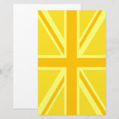 Gele Gele Union Jack British Flag Background Briefpapier (Voorkant / Achterkant)