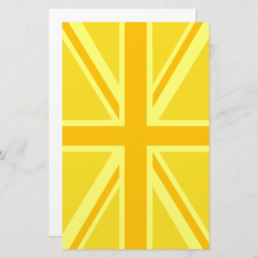 Gele Gele Union Jack British Flag Background Briefpapier (Voorkant / Achterkant)