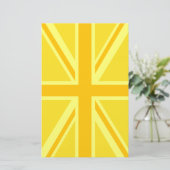 Gele Gele Union Jack British Flag Background Briefpapier (Staand voorkant)