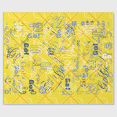 Gele Gele Union Jack British Flag Background Cadeaupapier (Vlak)