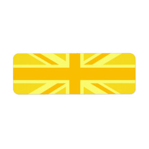 Gele Gele Union Jack British Flag Background Etiket