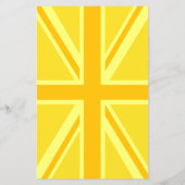 Gele Gele Union Jack British Flag Background Flyer (Achterkant)
