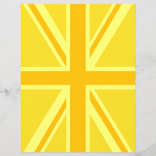 Gele Gele Union Jack British Flag Background Flyer (Achterkant)