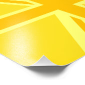 Gele Gele Union Jack British Flag Background Foto Afdruk (Hoek)