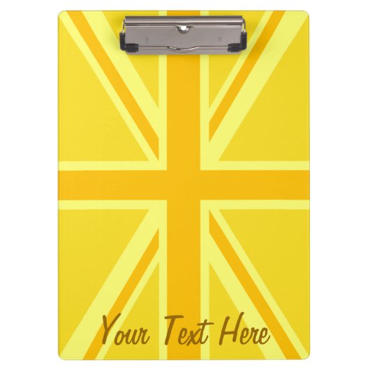 Gele Gele Union Jack British Flag Background Klembord (Voorkant)