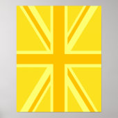 Gele Gele Union Jack British Flag Background Poster (Voorkant)