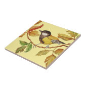  gele gele zwarte en gele bladeren tegeltje (Zijkant)