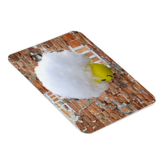 Gele Gelukkig Gezicht Antenne-topper, Fluffy Sneeu Magneet (Rechterzijde)