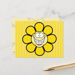 Gele Gelukkige Bloem Schroefbal Afbeeldingen Briefkaart