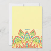 Gele gelukkige Holi-uitnodiging Kaart (Achterkant)