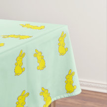 Gele gelukkige konijntjes op blauwgroen