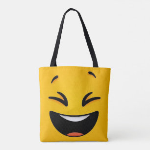 Gele gelukkige ogen tote bag