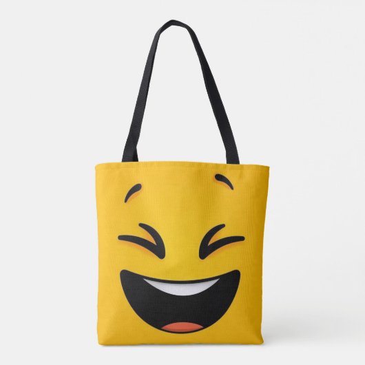 Gele gelukkige ogen tote bag (Achterkant)